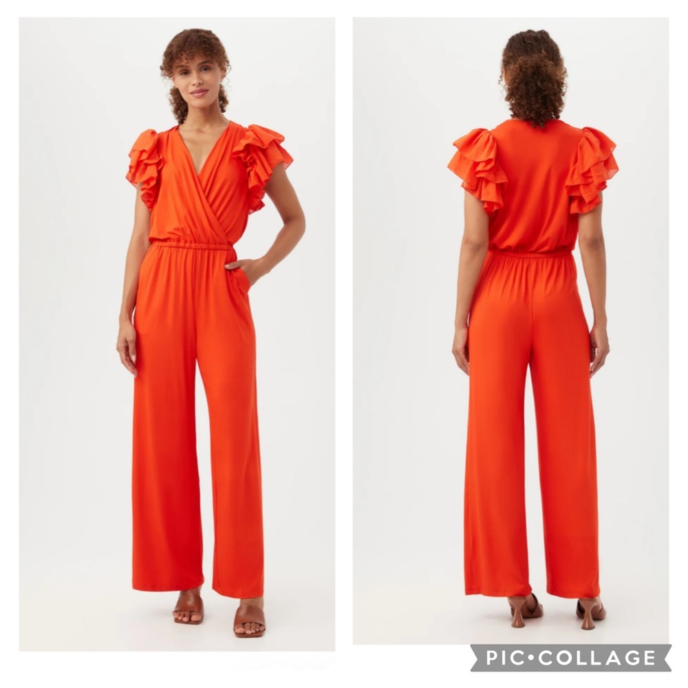 Trina Turk Weston Ruffle Sleeve Jumpsuit